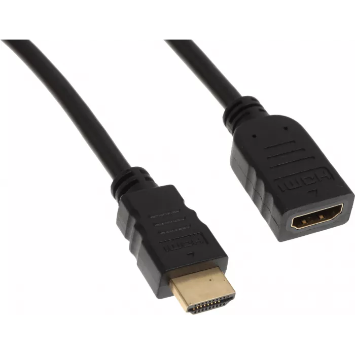 Кабель-удлинитель аудио-видео Buro HDMI (m)/HDMI (f) 3м. позолоч.конт. черный (BU-HDMI2.0-EXTND-3M)