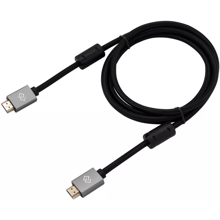 Кабель аудио-видео Digma HDMI (m)/HDMI (m) 2м. феррит.кольца позолоч.конт. черный (D-HDMI-2FF-V2.0-2M)