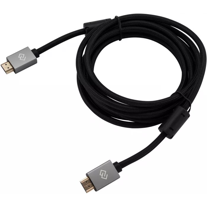 Кабель аудио-видео Digma HDMI (m)/HDMI (m) 3м. феррит.кольца позолоч.конт. черный (D-HDMI-2FF-V2.0-3M)
