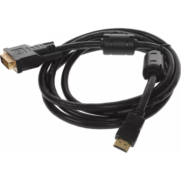 Кабель-переходник аудио-видео Buro HDMI (m)/DVI-D (m) 1.8м. феррит.кольца позолоч.конт. (HDMI-19M-DVI-D-1.8M)