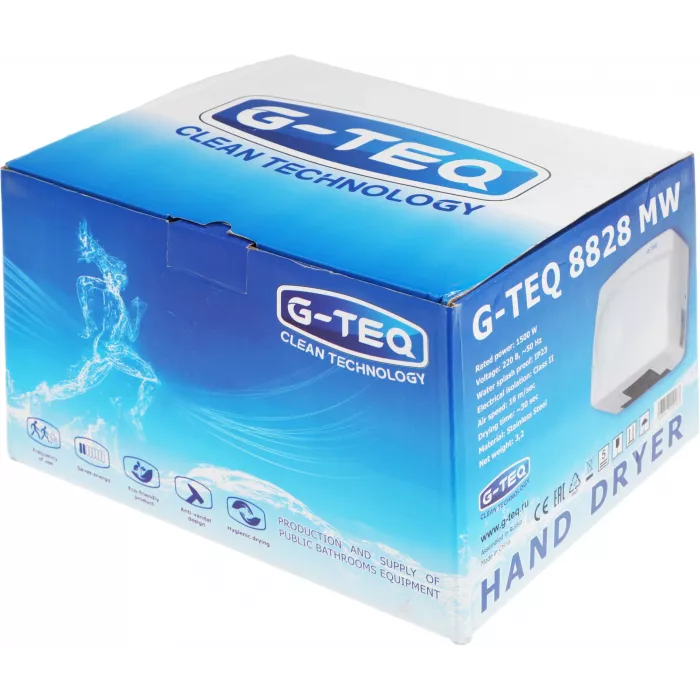 Сушилка для рук G-Teq 8828 MW 1500Вт белый