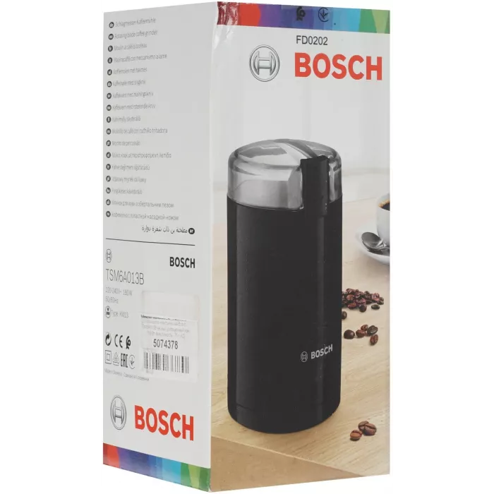 Кофемолка Bosch TSM6A013B 180Вт сист.помол.:ротац.нож вместим.:75гр черный