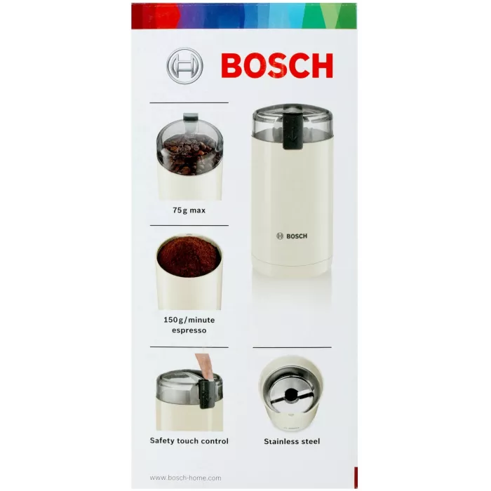 Кофемолка Bosch TSM6A017C 180Вт сист.помол.:ротац.нож вместим.:75гр бежевый