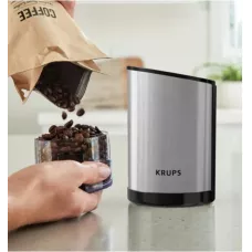 Кофемолка Krups GX204D10 200Вт сист.помол.:ротац.нож вместим.:85гр серебристый/черный