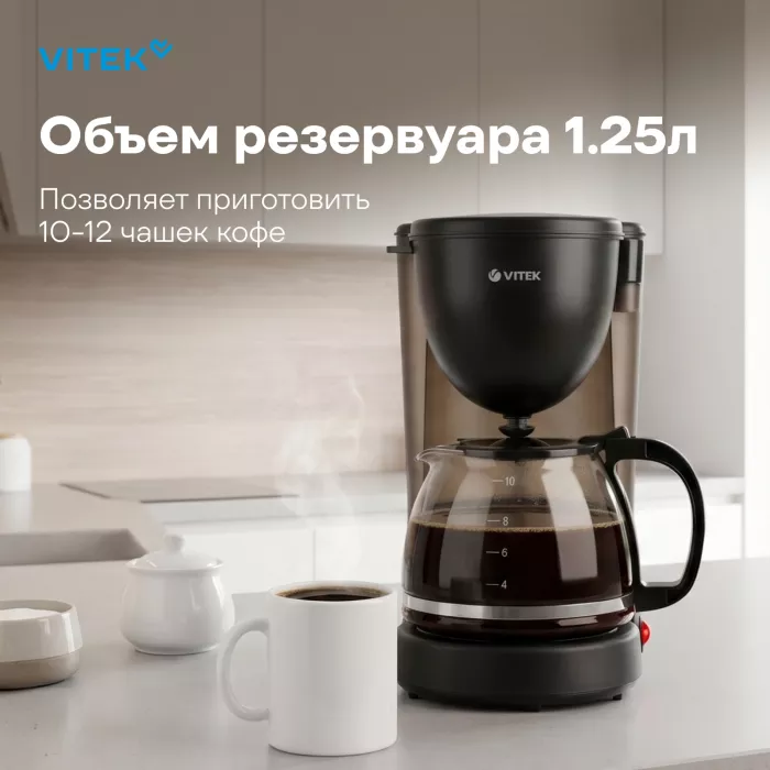 Кофеварка капельная Vitek VT-1500 600Вт черный
