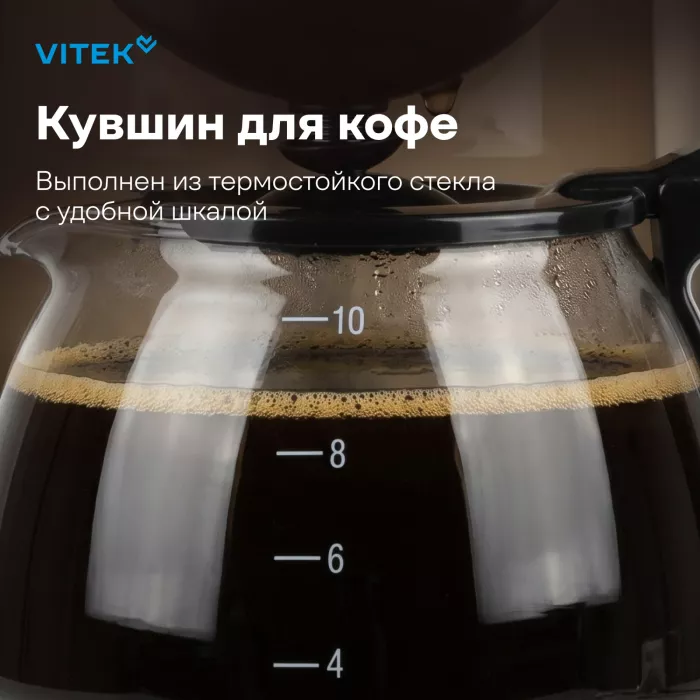Кофеварка капельная Vitek VT-1500 600Вт черный