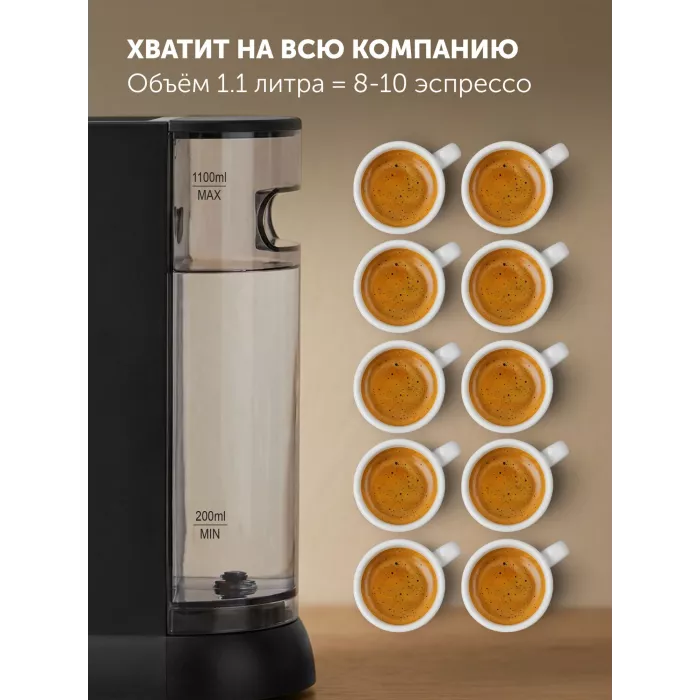 Кофеварка рожковая Polaris PCM 1551E Adore Crema 1500Вт черный