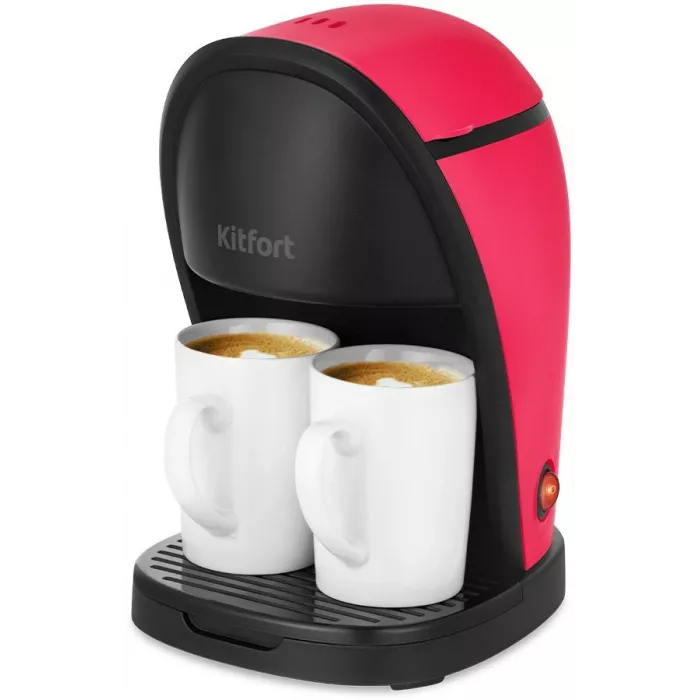 Кофеварка капельная Kitfort КТ-7188-1 450Вт черный/малиновый
