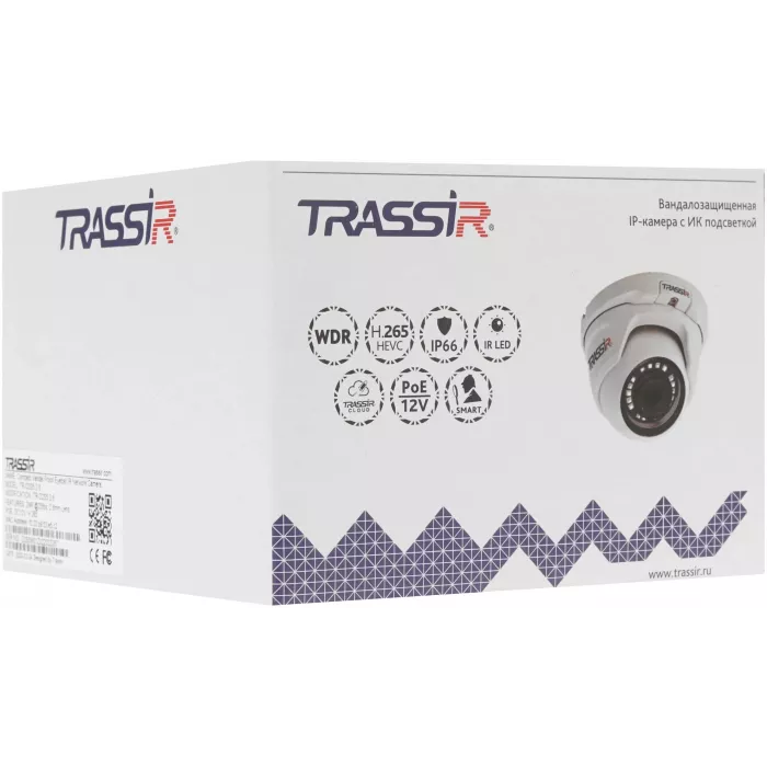 Камера видеонаблюдения IP Trassir TR-D2S5 2.8-2.8мм цв. корп.:белый (TR-D2S5 (2.8 MM))