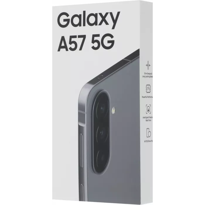Смартфон Samsung SM-A576B Galaxy A57 5G 128Gb 8Gb серый моноблок 3G 4G 2Sim 6.7" 1080x2340 Android 16 50Mpix 802.11 a/b/g/n/ac/ax NFC GPS GSM900/1800 GSM1900 Protect