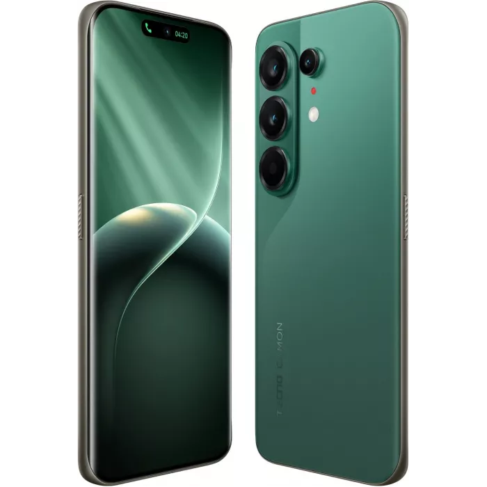 Смартфон Tecno Camon 50 Ultra 5G 256Gb 8Gb зеленый моноблок 3G 4G 2Sim 6.78" 1208x2644 Android 16 50Mpix 802.11 a/b/g/n/ac/ax NFC GPS GSM900/1800 GSM1900 Protect FM