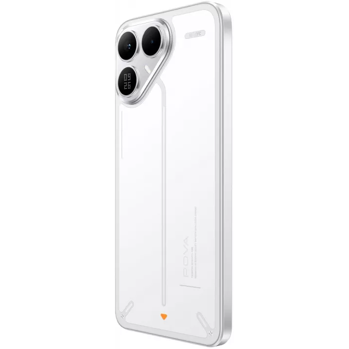 Смартфон Tecno Pova 8 5G 128Gb 8Gb белый моноблок 3G 4G 2Sim 6.76" 1080x2344 Android 16 50Mpix 802.11 a/b/g/n/ac NFC GPS GSM900/1800 Protect