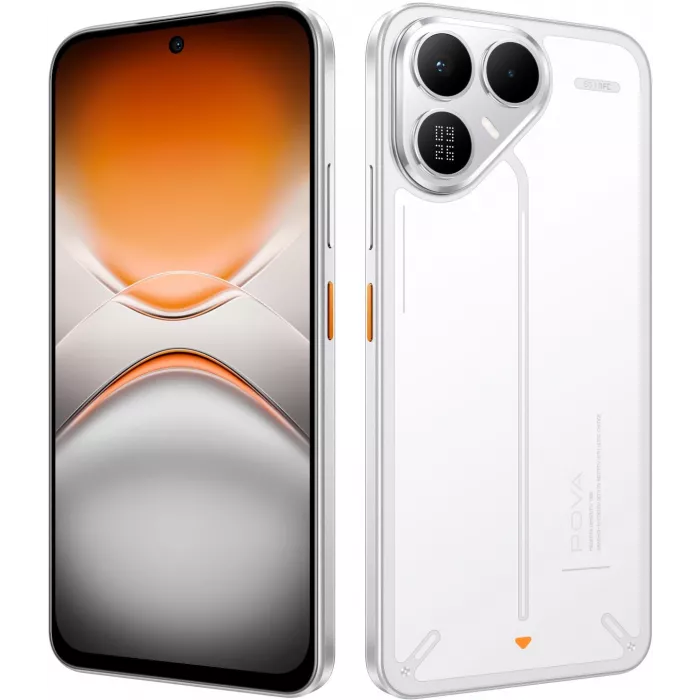 Смартфон Tecno Pova 8 5G 128Gb 8Gb белый моноблок 3G 4G 2Sim 6.76" 1080x2344 Android 16 50Mpix 802.11 a/b/g/n/ac NFC GPS GSM900/1800 Protect