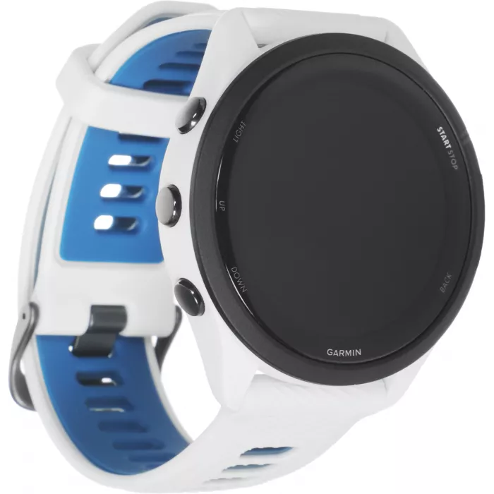 Смарт-часы Garmin Forerunner 265 33мм 1.3" AMOLED корп.черный/белый рем.белый (010-02810-11)