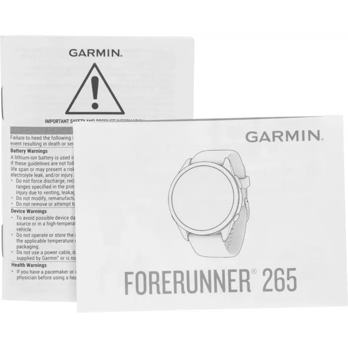 Смарт-часы Garmin Forerunner 265 33мм 1.3" AMOLED корп.черный/белый рем.белый (010-02810-11)