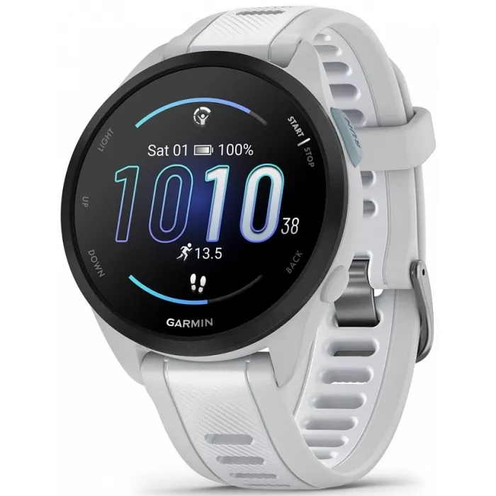 Смарт-часы Garmin Forerunner 165 30.4мм 1.2" AMOLED корп.серый рем.белый разм.брасл.:126-203мм (010-02863-21)