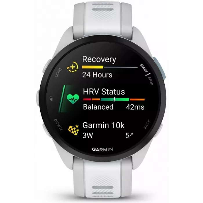 Смарт-часы Garmin Forerunner 165 30.4мм 1.2" AMOLED корп.серый рем.белый разм.брасл.:126-203мм (010-02863-21)