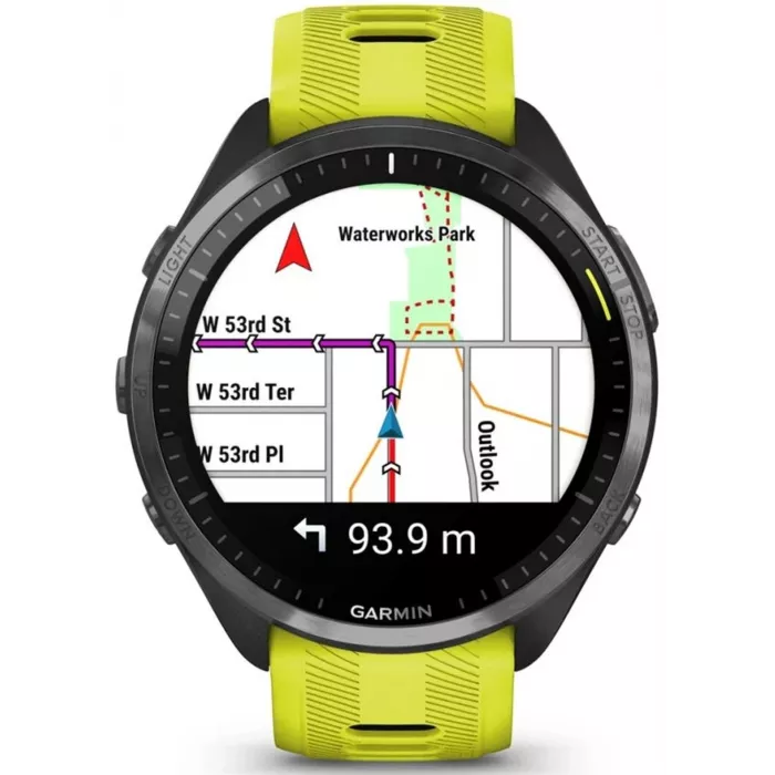 Смарт-часы Garmin Forerunner 965 47мм 1.4" AMOLED корп.черный рем.черный/желтый разм.брасл.:135-205мм (010-02809-12)