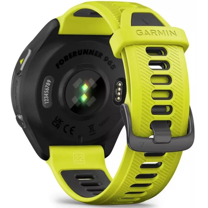 Смарт-часы Garmin Forerunner 965 47мм 1.4" AMOLED корп.черный рем.черный/желтый разм.брасл.:135-205мм (010-02809-12)