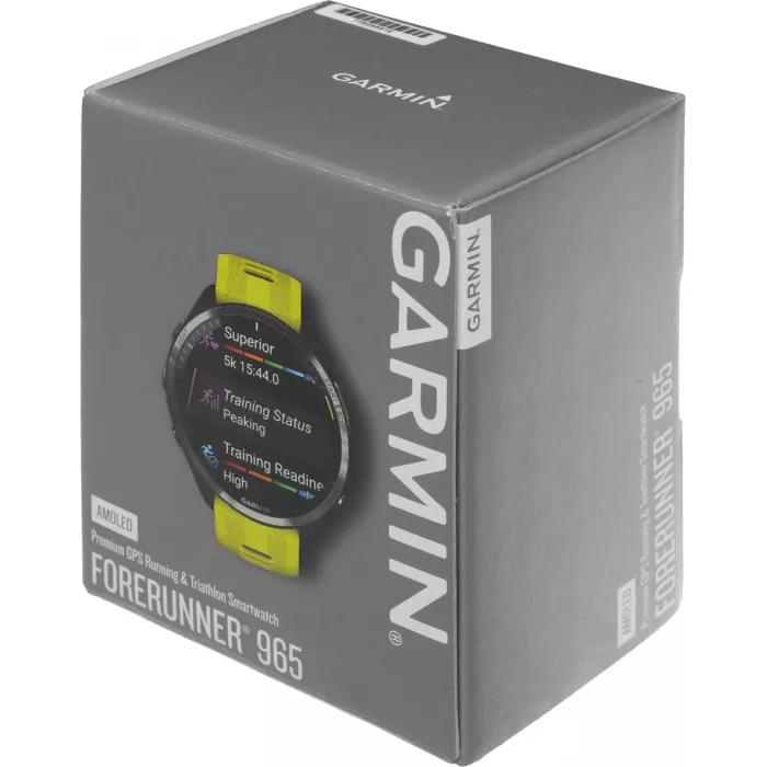 Смарт-часы Garmin Forerunner 965 47мм 1.4" AMOLED корп.черный рем.черный/желтый разм.брасл.:135-205мм (010-02809-12)