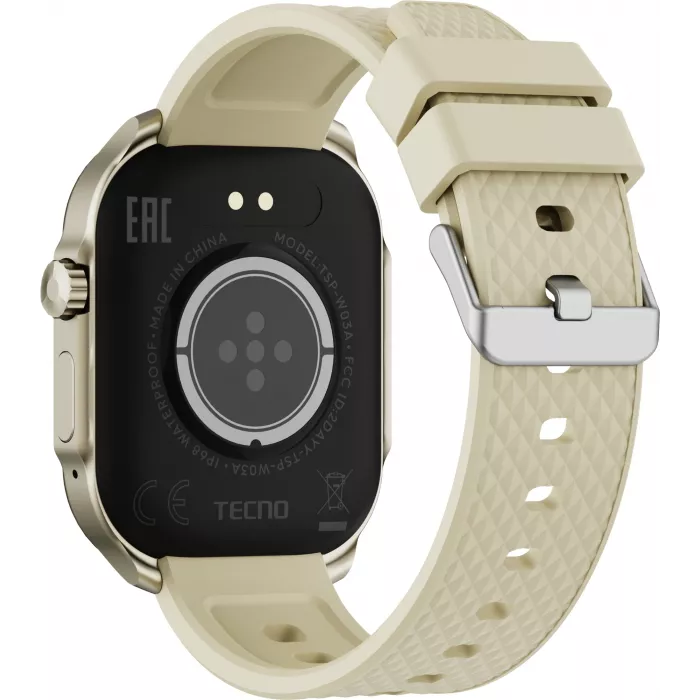 Смарт-часы Tecno Watch 3 Active 2.04" LCD корп.золотистый рем.золотистый (W03A)