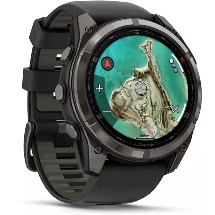 Смарт-часы Garmin Fenix 8 Pro 51мм 1.4" MicroLED корп.угольно-серый рем.черный разм.брасл.:127-225мм (010-03380-01)