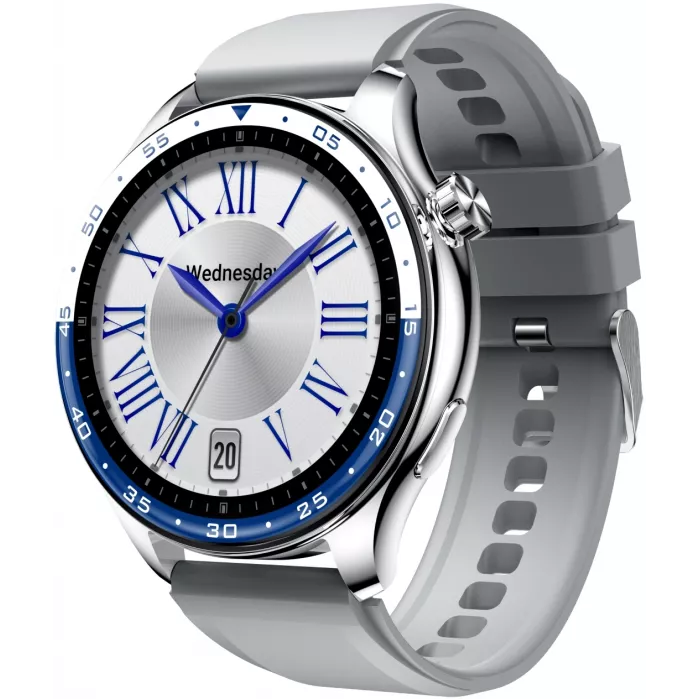 Смарт-часы Tecno Watch 4 1.39" TFT корп.серебристый рем.серый (W04)