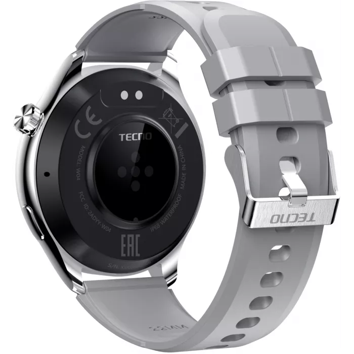 Смарт-часы Tecno Watch 4 1.39" TFT корп.серебристый рем.серый (W04)