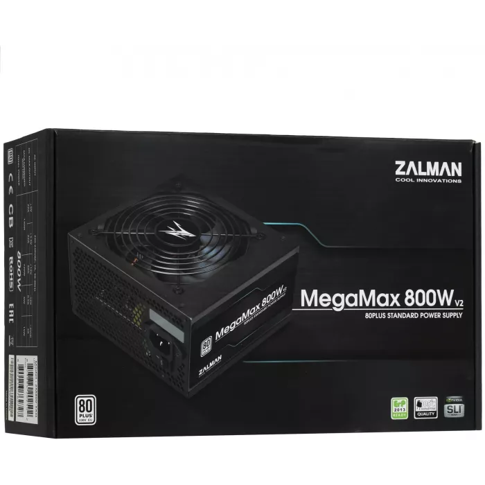 Блок питания Zalman ATX 800W ZM800-TXII V2 80+ (20+4pin) APFC 120mm fan 8xSATA RTL