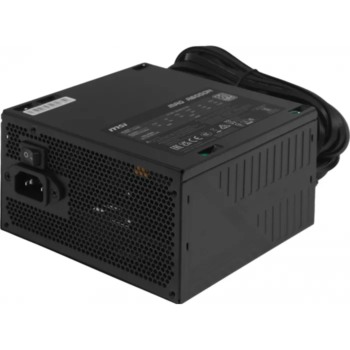 Блок питания MSI ATX 600W MAG A600DN 80+ white (20+4pin) APFC 120mm fan 5xSATA RTL