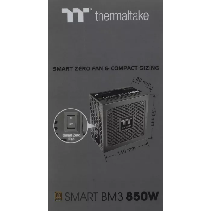 Блок питания Thermaltake ATX 850W Smart BM3 Gen.5 80+ bronze (20+4pin) APFC 120mm fan 6xSATA Cab Manag RTL