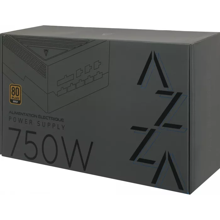 Блок питания Azza ATX 750W PSAZ-750G 80+ gold (20+4pin) APFC 120mm fan 6xSATA Cab Manag RTL