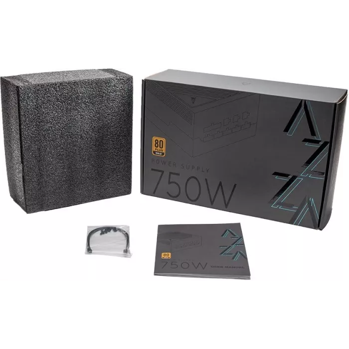 Блок питания Azza ATX 750W PSAZ-750G 80+ gold (20+4pin) APFC 120mm fan 6xSATA Cab Manag RTL