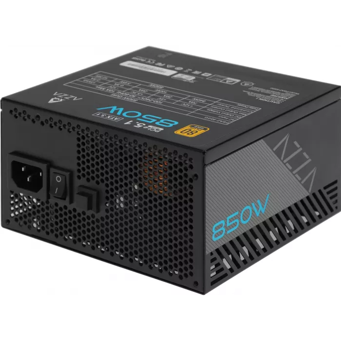 Блок питания Azza ATX 850W PSAZ-850G 80+ gold (20+4pin) APFC 120mm fan 6xSATA Cab Manag RTL