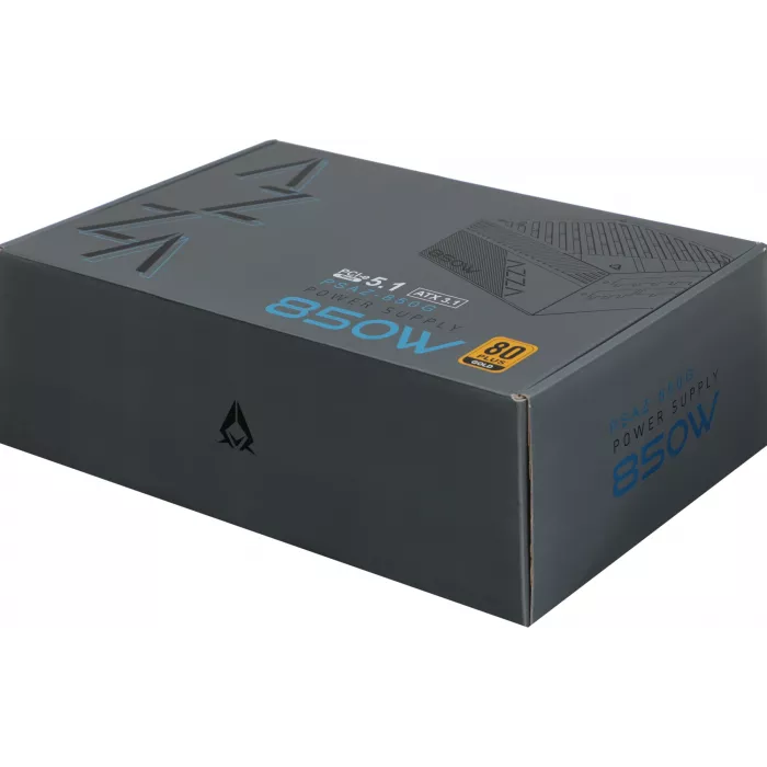 Блок питания Azza ATX 850W PSAZ-850G 80+ gold (20+4pin) APFC 120mm fan 6xSATA Cab Manag RTL