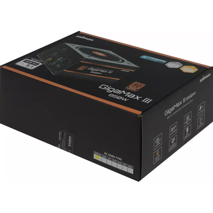 Блок питания Zalman ATX 850W ZM850-GV3 Gen.5 80+ bronze (20+4pin) APFC 120mm fan 6xSATA RTL