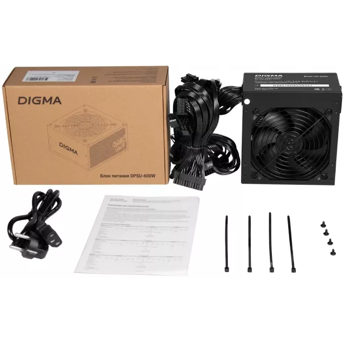 Блок питания Digma ATX 600W DPSU-600W (20+4pin) 120mm fan 4xSATA RTL