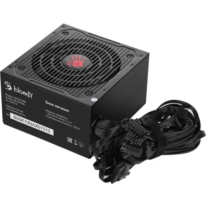 Блок питания Bloody ATX 750W BD-PS750B 80+ bronze (20+4pin) APFC 120mm fan 6xSATA RTL