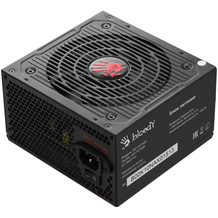 Блок питания Bloody ATX 750W BD-PS750B 80+ bronze (20+4pin) APFC 120mm fan 6xSATA RTL