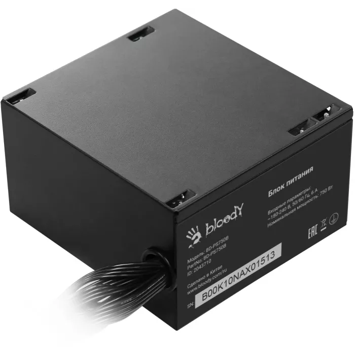 Блок питания Bloody ATX 750W BD-PS750B 80+ bronze (20+4pin) APFC 120mm fan 6xSATA RTL