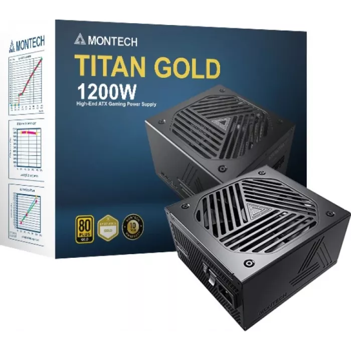Блок питания Montech ATX 1200W TITAN GOLD Gen.5 80+ gold (20+4pin) APFC 135mm fan 12xSATA Cab Manag RTL