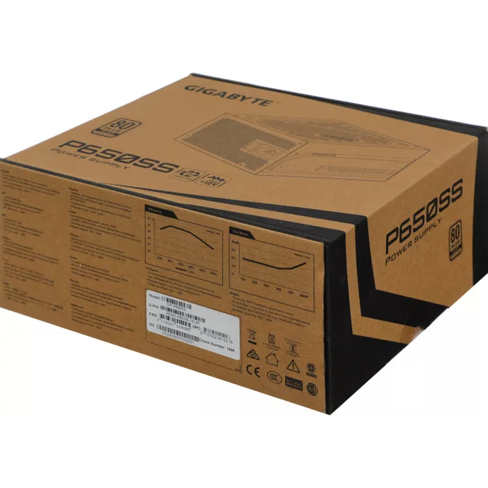 Блок питания Gigabyte ATX 650W GP-P650SS 80+ silver (20+4pin) APFC 120mm fan 5xSATA RTL