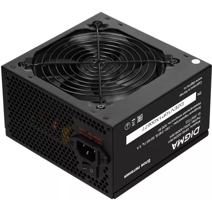 Блок питания Digma ATX 600W DPSU-600W-WH 80+ white (20+4pin) APFC 120mm fan 6xSATA RTL