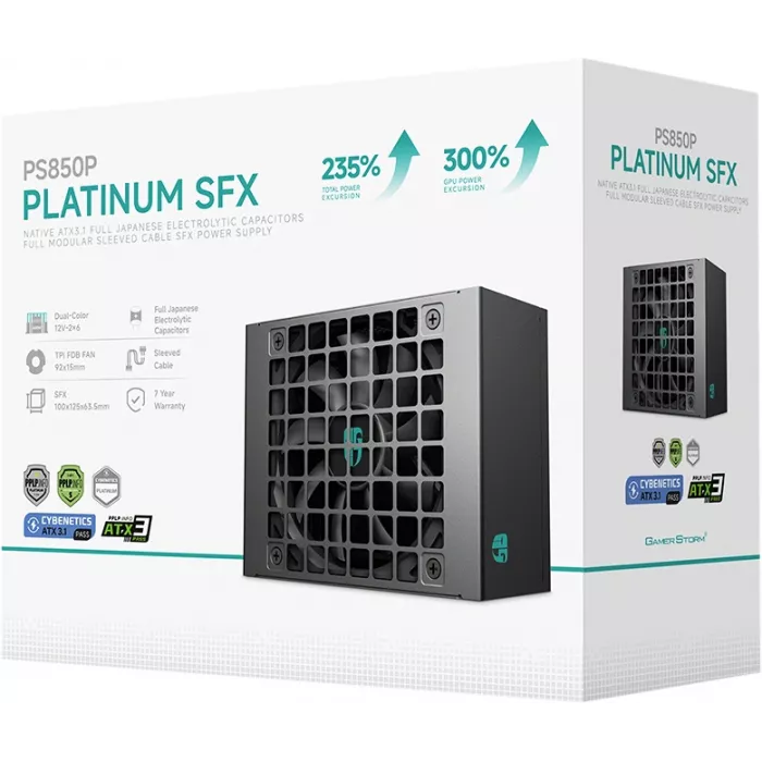 Блок питания Deepcool SFX 850W PS850P (20+4pin) APFC 92mm fan 6xSATA Cab Manag RTL