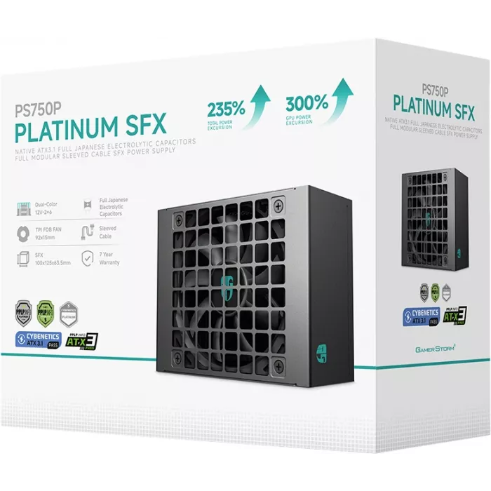 Блок питания Deepcool SFX 750W PS750P (20+4pin) APFC 92mm fan 6xSATA Cab Manag RTL