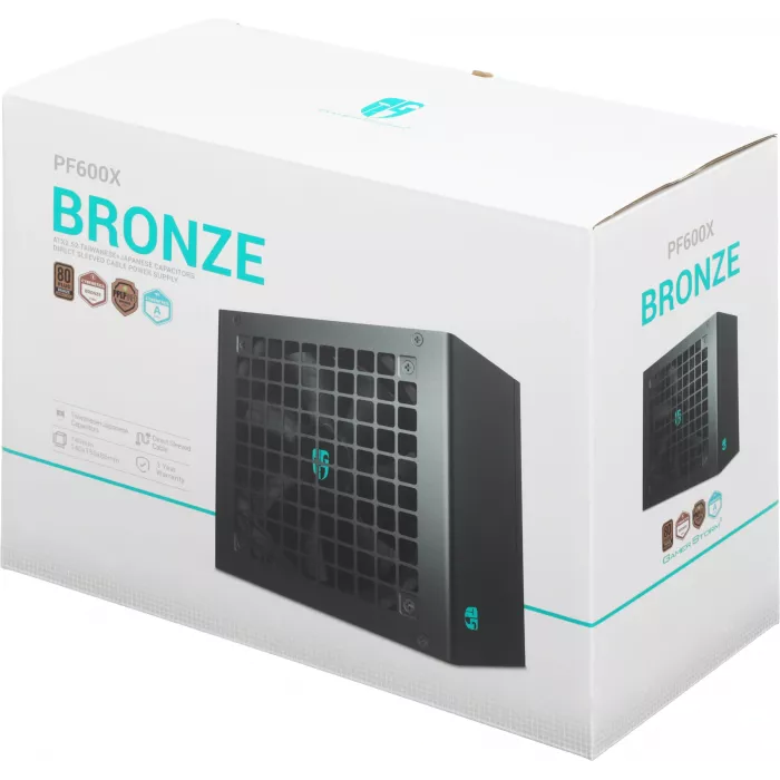 Блок питания Deepcool ATX 600W GamerStorm PF600X 80+ bronze (20+4pin) APFC 120mm fan 6xSATA RTL