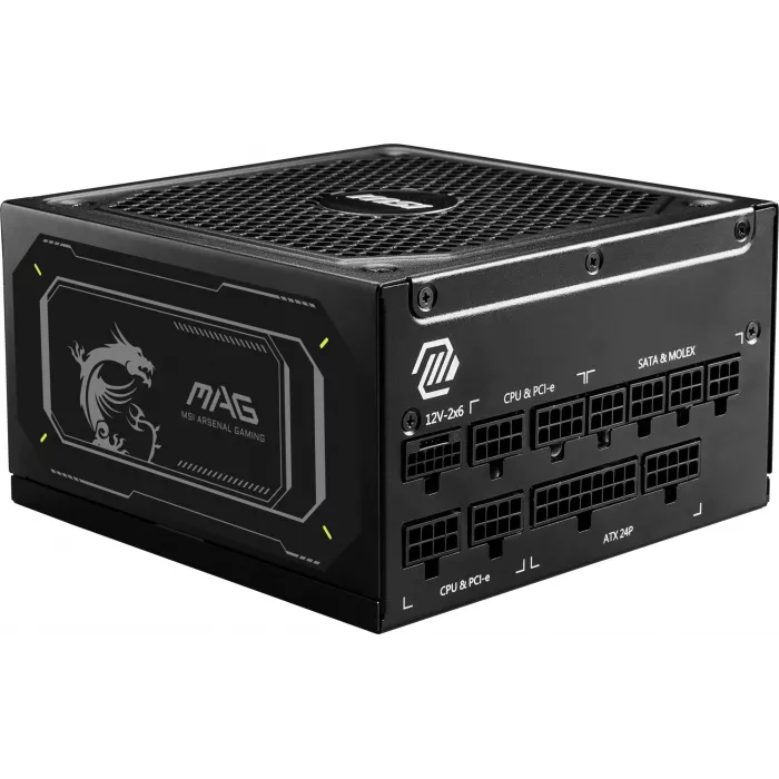 Блок питания MSI ATX 1000W MAG A1000GL PCIE5 80+ gold (20+4pin) APFC 135mm fan 15xSATA Cab Manag RTL