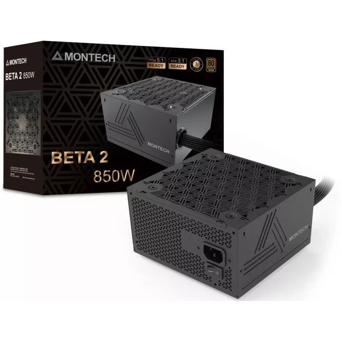 Блок питания Montech ATX 850W BETA 2 80+ bronze (20+4pin) APFC 120mm fan 6xSATA RTL