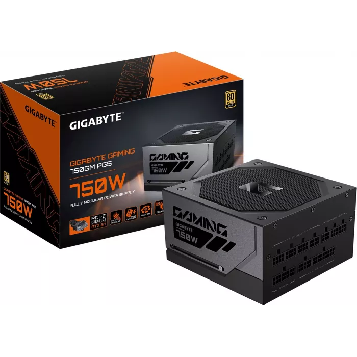 Блок питания Gigabyte ATX 750W GP-GME750GM PG5 80+ gold (20+4pin) APFC 135mm fan 8xSATA Cab Manag RTL