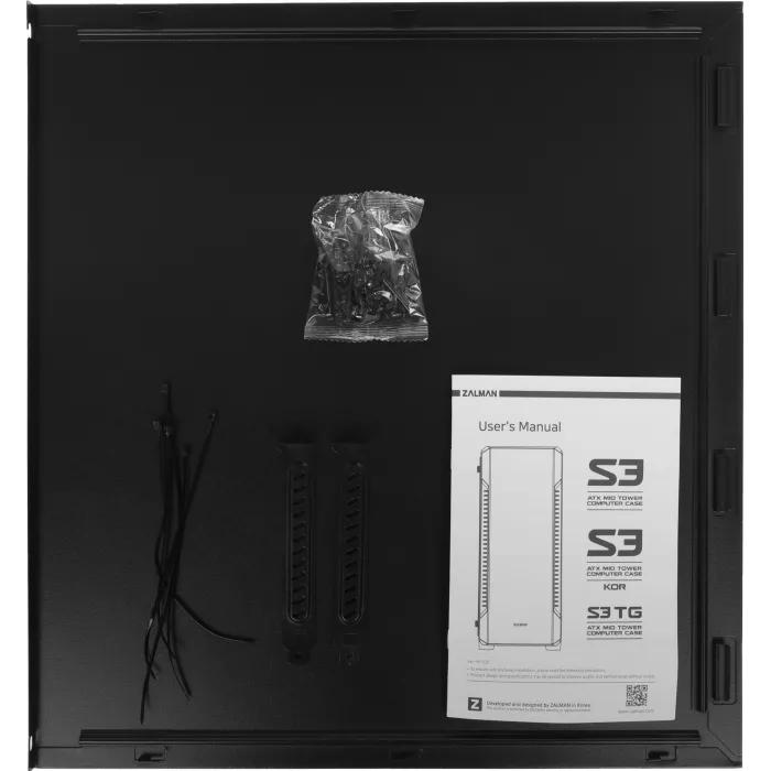 Корпус Zalman S3 TG черный без БП ATX 5x120mm 2xUSB2.0 1xUSB3.0 audio bott PSU